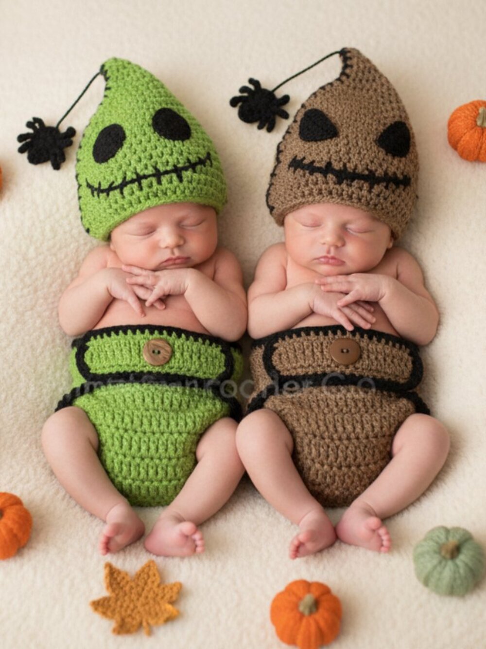 Spooky Sack Monster Baby Crochet Costume Set | Newborn Halloween Photo Prop
